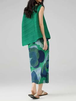 LANMREM Pleated Clothes 2025 Summer New Elegant Temperament Slit Printed Half Skirt Slim Fit Versatile A-line Skirt 2DB2687