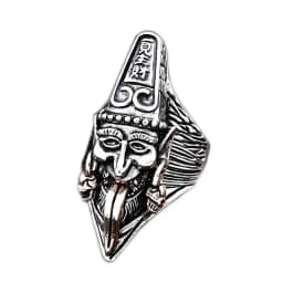 Retro Gothic Men Ladys Rings Clown Playing Cards Hip Hop Rock Ring Titanium Steel Alloy Ancient SilverColor Hip Hop Rock Jewelry