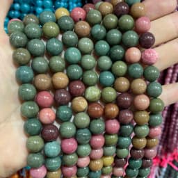 6 8 10MM Natural Stone Jade Chalcedony Round Multicolors Loose Beads For Jewelry Making Diy Charm Bracelets Necklace Accessories