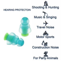 1 Pair Reusable Hearing Protection Earplugs Waterproof Ear plugs Noise Cancelling Earplugs For Concerts Musician Motorcycles