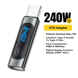 Essager USB 3.0 2.0 OTG Adapter 240W Fast Charging USB C To Type C Display Adapter OTG Connector For iPhone 15 Macbook Samsung