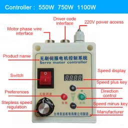 Magnet Brushless Motor Permanent Driver Controller High Speed High Power Control System Kit Infinitely Speed Regulation