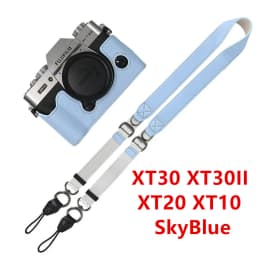Litchi Skin PU Leather Half Case for Fujifilm Fuji XT50 XS10 XS20 XT30 XT30II XT20 XT10 XT5 XM5 Battery Opening Cover With Strap