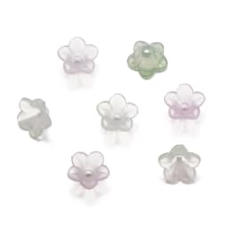 50Pcs Gradient Flower Acrylic Beads Bellflower Spacer Beads Caps for DIY Charms Bracelets Jewelry Making Findings Accessories