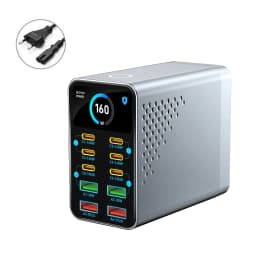 USB Type C GaN Charger Ai Display 10 in 1 Desktop Power Station Fast PD Charge For iPhone 17 Pro Max MacBook Air