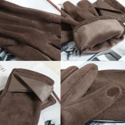 Fashion Winter Padded Warm Gloves Elegant Solid Color Suede Can Touch Screen Riding Ski Gloves for Women