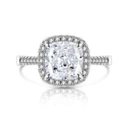 925 Sterling Silver Stylish and Simple Ice Flower Cut Princess Square Bag Zircon Ring Birthday Party Anniversary Gift