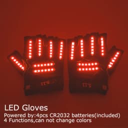 USB Rechargeable LED Glowing Gloves Finger Lighting Flashing Gloves Glasses Stage Performance Costume Dance Concert Decor