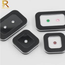 New Arrival Display Box For Gemstone Of Leather Diamond Jewelry Box Square Clear Plastic Box Loose Diamond Stone Gem