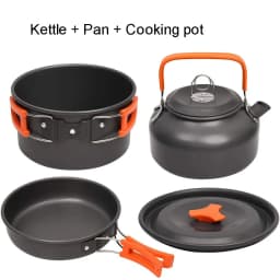 Camping Cooking Set Camping Cookware Travel Tableware Outdoor Picnic Set Teapot For 2-3 People Non-Stick Pots Assorted Sets