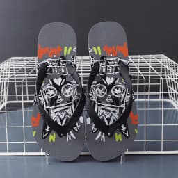 Hawaii Print Slippers Men Flip Flops Beach Sandals Non-Slip Flat Shoes Casual Slipper Indoor House Shoes for Men Outdoor Slides