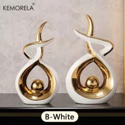 Ceramics Statue Exquisite Home Decor Modern Abstract Art Statue Ornaments Sculpture Decoration for Living Room Table Centerpiece