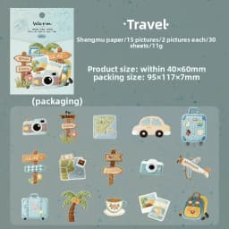 30pcs Creative Embossed Sweet Little Things Stickers for Card Photo Frame Decor Scrapbook Collage Handmade Materials