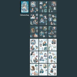 18pcs Fairy Tale Sequel Series Fairy Tale Theme Dual Material Die Cut Sticker Book Handbook Collage DIY Scrapbook Envelope Card