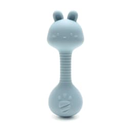 Food-Grade Baby Bunny Silicone Rattle Teether – Dumbbell Shape for Easy Grip, Handheld Toy for Infants