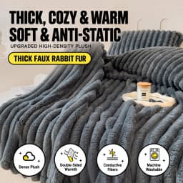 Thick Warm Wide Striped Flannel Blanket Solid Color Soft Fluffy Plush Throws for Sofa Bed Office Travel Multifunctional Blanket