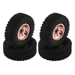 4pcs Metal 1.0" Beadlock Deep Dish Wheel Tire Set For 1/18 1/24 RC Crawler Car Axial SCX24 AX24 TRX4M FMS FCX24 Upgrade Parts