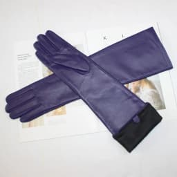 New women's long sheepskin gloves Classic solid color at elbow Versatile windproof warm fleece driving leather gloves