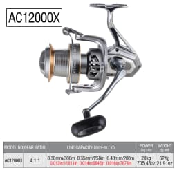 1PCS Long Casting Spinning Fishing Reel, 5+1 Stainless Steel Bearings, CNC Aluminum Spool, Max Drag 20kg/44lbs