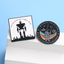 I'm a Huge Fan of Space Enamel Pin - Cartoon Astronaut & Rainbow Lapel Badge for Backpack DIY Gift