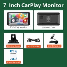 Carplay Screen for Car, 10" Portable Wireless Carplay&Android Auto, ar Stereo Audio Receivers for Car GPS Navigation Mirror Link