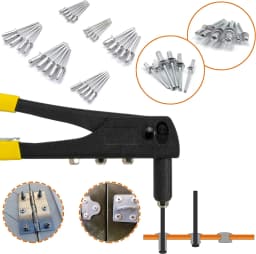 Heavy Duty Riveter Set,Pop Rivet Gun and 150Pcs Blind Rivets Assortment Kit Hand Tools Rivet Nut Tool