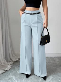 CPSYMYM Pants Summer Korean Comfortable Plain Full Length Wide Leg Vacation Pants For Women