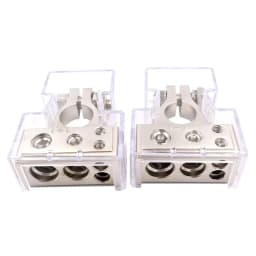 2Pcs 0/2/4/8/10 Gauge Positive Negative Car Battery Terminal Connectors Auto Car Marine Battery Terminal Connectors Shims
