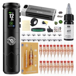 Dragonhawk A1 Pro Tattoo Machine Full Kit A1 Pro Easy To Use Operating Systerm Complete Tattoo Pen Cartridge Needle for Beginner