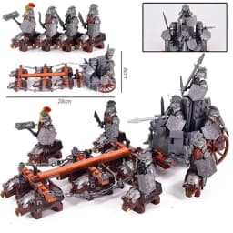 Mini Middle Ages Lord Rings Medieval Dwarf Wild Boar Goat Chariot Army Figures Building Blocks Bricks Kids Toys Christmas Gift