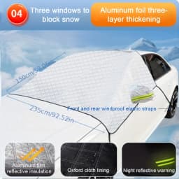 1pc Front Windshield Snow Cover Anti-Frost Windshield Window Thick Sunshade Car Snow Cover Front Side Windows, Winter Supplies