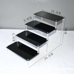 Black Acrylic Shelf Display Stand Perfume Cupcake Stand Figures Toys Desserts Holder Collection Cosmetic Shelves Organizers