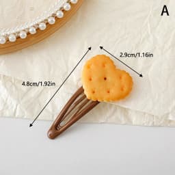 1/4Pcs Cute Biscuit Hairpin Creative Girls Simple Cookie Shape Side Top Hair Clip Headdress Hair Ornament Hair Accessories