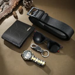 2026 New 5pcs Watch Set for Men in Gift Box Belt Wallet Hair Trimmer Keychain Sunglasses Men’s Watch Gift Box Set Gifts for Him