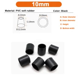 2.5/3/3.5/4/5/6/7/8/10mm PVC Round End Cap Cover Screw Thread Hook Cover Soft Plastic Caps Coat Hanger Anti Protective Sleeve