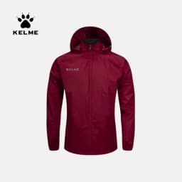 KELME Men's Waterproof Jacket Windbreaker Soccer Training Lightweight Training Outwear Quick Dry Coat 8163WT1001
