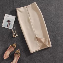 Autumn Winter High Waist Bodycon Vintage Suede Split Thick Stretchy Skirts Women Skirts Suede Solid Color Pencil Skirt Female