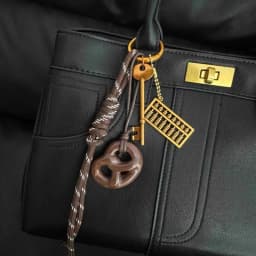 Creative Bowknot Woven Rope Keychain Chocolate Bagel Bread Keychain Polyester Anti-lost Bag Decoration Woven