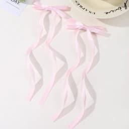 2pcs Long Tassel Ribbon Hairpin Cute Candy Bow Clip for Women Girls Party Gifts Headwear Side Clips Hair Accessories Wholesale