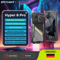 HOTWAV Hyper 8 Pro Rugged Smartphone 125dB Lound Speaker 55W Fast Charging 5G Mobile Phone 12000mAh 108MP 12GB 512GB Cellphone