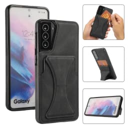 for Samsung Galaxy S21 S10 S20 Plus Ultra S10E S20 FE Case Luxury Slim Fit Premium Leather Card Slots Shockproof Kickstand Cover