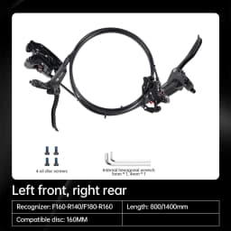 TESNO M500 2-Piston MTB Hydraulic Disc Brake Set Aluminum Alloy Front And Rear Bicycle Brakes with Silicone Protective Covers
