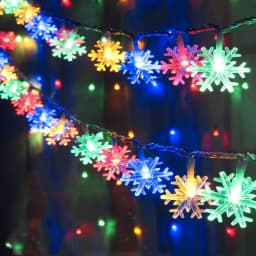 80/40/20/10 LED Christmas Fairy Light String USB Battery Box Powered Snowflake Light String New Year Decorative Light