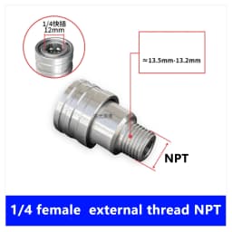 Pressure Washer Coupler 1/4 Inch Stainless Steel Quick Connect Fittings Male Female Accessories With Internal External Thread