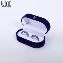 Wedding Ring Packaging Box Ear Studs Holder Velvet Engagement Couple Ring Box Valentine Gift Double Rings Storage Display Case