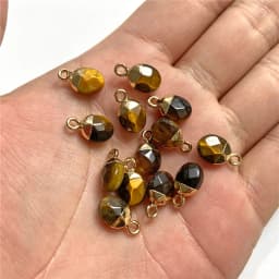 5pcs Natural Stone Oval Faceted Charm Pendant for DIY Jewellery Making Necklace Earrings Gem Pendant Accessory 6x10MM Wholesale