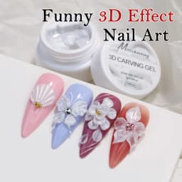 5ml White Non Stick Hand Carved Gel Nail Polish for 3D Shaping Nail Art Solid Pearl Satin Gloss Gel for Nail Design Decoration