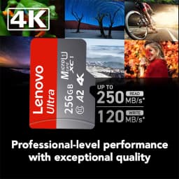 Lenovo High Speed Micro SD Memory Card 512GB 4K Full HD Video Compatible with Phone GoPro Action Camera 64GB 128GB 256GB