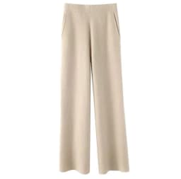 2024 New Autumn and Winter Solid Color Knitted Women's Wide-Leg Pants Thickened Casual Pants Temperament Commute Slimming
