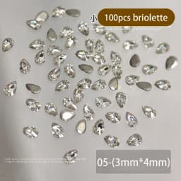 100pcs White/Pink/champagne Gold Mini Rhinestones Zircon Flash Inverted Flat Bottom Luxury Nail Accessories Water Drop/Heart Gem